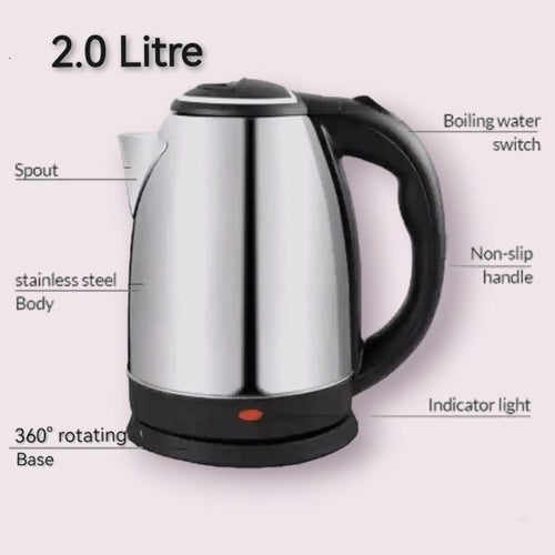 Automatic Electric Kettle 2.0L – Stainless Steel Hot Water Boiler With Auto Shut-Off