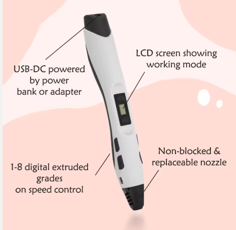 SL-300 Cordless 3D Printer Pen: Certified (UKCA/CE/RoHS), Automatic Operation, Supports PLA/ABS